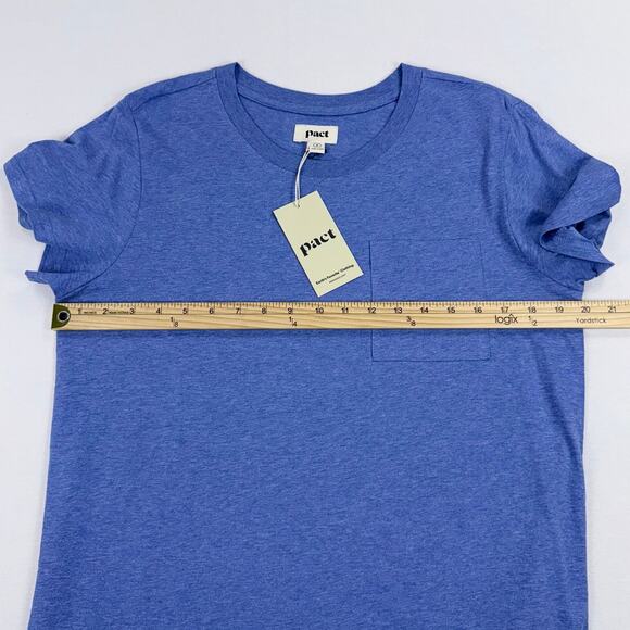 Pact Women's Organic Softspun Cotton Pocket Tee Dress Medium Blue - Picture 11 of 14